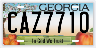 GA license plate CAZ7710