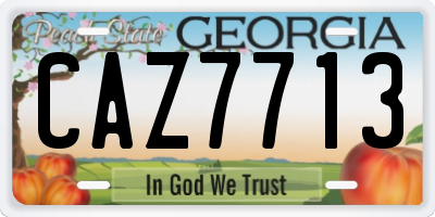 GA license plate CAZ7713