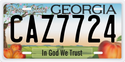 GA license plate CAZ7724