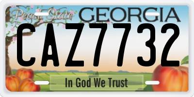 GA license plate CAZ7732