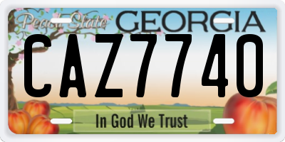 GA license plate CAZ7740