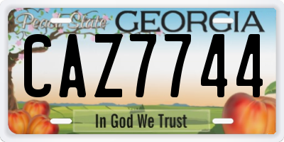 GA license plate CAZ7744