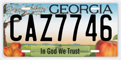 GA license plate CAZ7746
