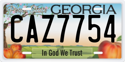 GA license plate CAZ7754