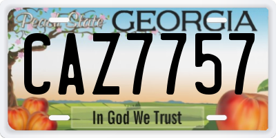 GA license plate CAZ7757