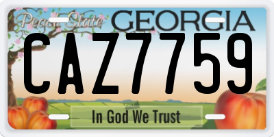 GA license plate CAZ7759