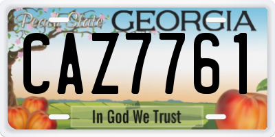GA license plate CAZ7761