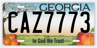 GA license plate CAZ7773