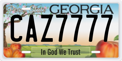 GA license plate CAZ7777