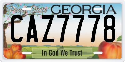 GA license plate CAZ7778