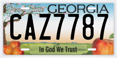 GA license plate CAZ7787