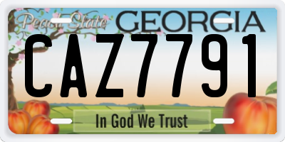 GA license plate CAZ7791
