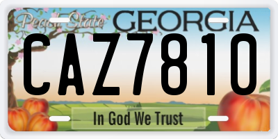 GA license plate CAZ7810