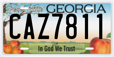 GA license plate CAZ7811