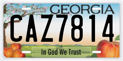 GA license plate CAZ7814