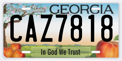 GA license plate CAZ7818