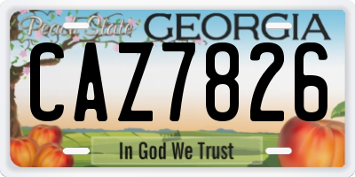 GA license plate CAZ7826