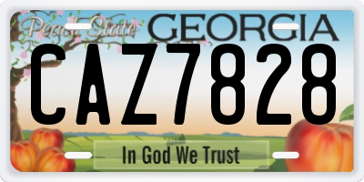 GA license plate CAZ7828