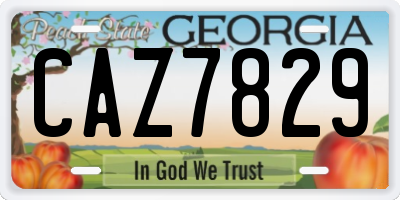 GA license plate CAZ7829