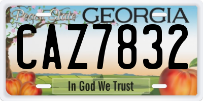 GA license plate CAZ7832