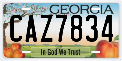 GA license plate CAZ7834