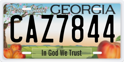 GA license plate CAZ7844