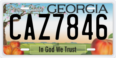 GA license plate CAZ7846