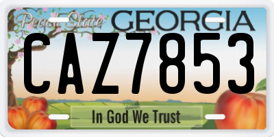 GA license plate CAZ7853