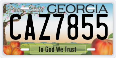 GA license plate CAZ7855