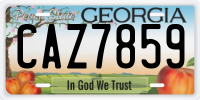 GA license plate CAZ7859