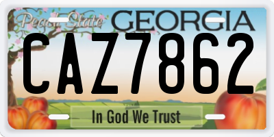 GA license plate CAZ7862