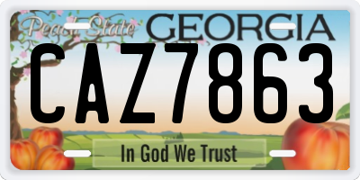 GA license plate CAZ7863