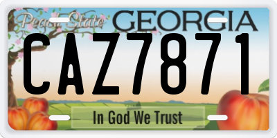 GA license plate CAZ7871