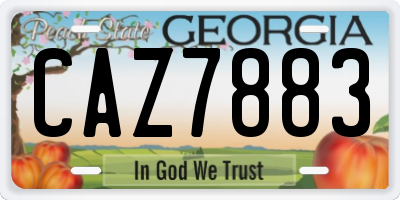 GA license plate CAZ7883