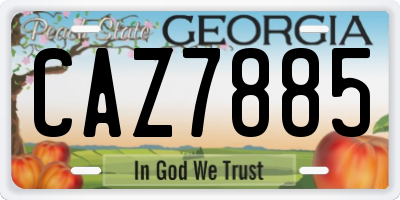 GA license plate CAZ7885