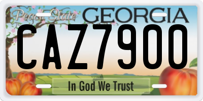 GA license plate CAZ7900