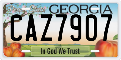 GA license plate CAZ7907