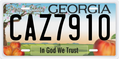 GA license plate CAZ7910