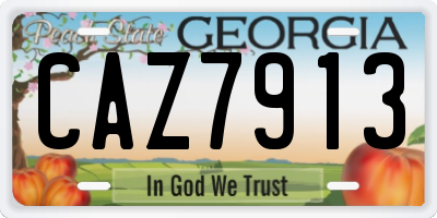 GA license plate CAZ7913