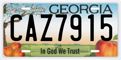 GA license plate CAZ7915