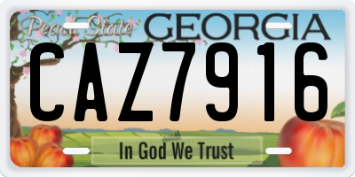 GA license plate CAZ7916