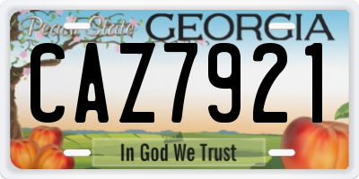 GA license plate CAZ7921