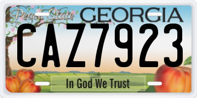 GA license plate CAZ7923