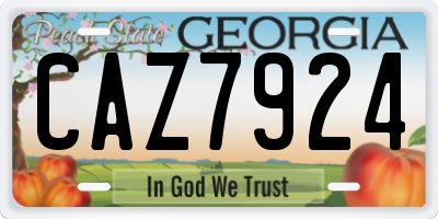 GA license plate CAZ7924