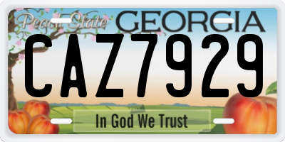 GA license plate CAZ7929