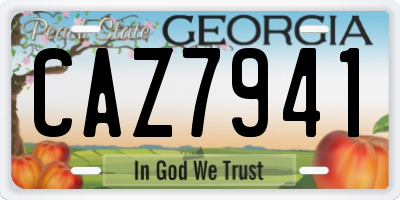 GA license plate CAZ7941