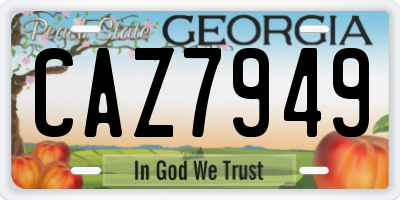 GA license plate CAZ7949