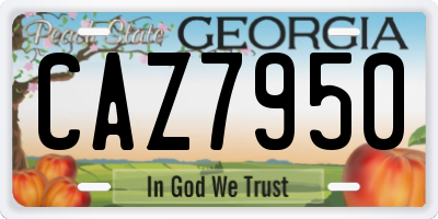 GA license plate CAZ7950