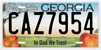 GA license plate CAZ7954
