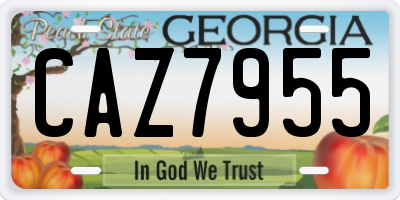 GA license plate CAZ7955